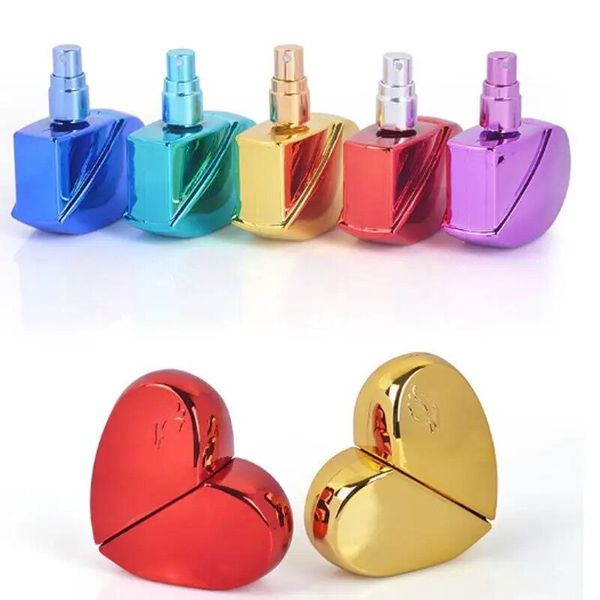 

25ml heart shaped glass perfume bottles with spray refillable empty perfume atomizer for women