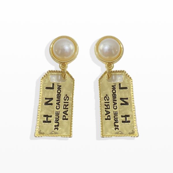 

designer charm pearl earrings love dangle earrings gold plated jewelry 2023 family love stud earrings wedding party womens jewelry, Golden