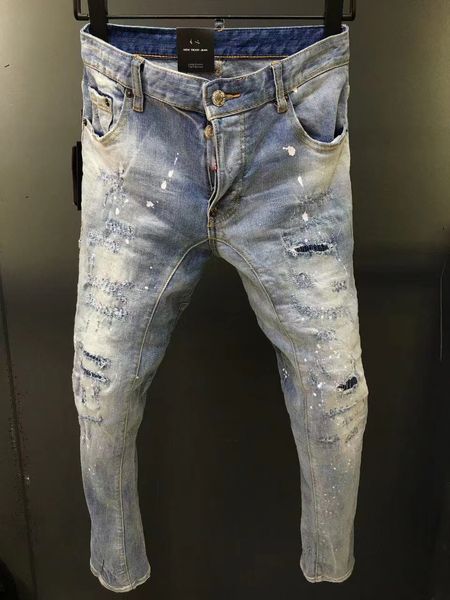 

blue brand d2 gray dsq hole light dsquare dark new italy men man long jeans pants trousers streetwear denim skinny slim straight biker jean