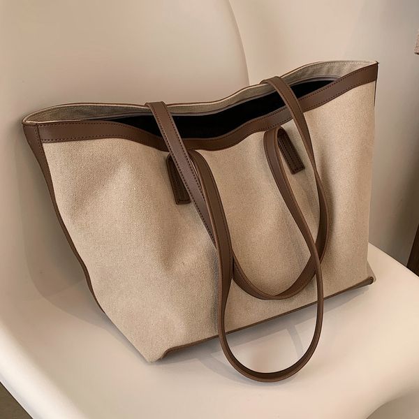 

evening bags fashion canvas tote bag large capacity simple foreign style handbag shoulder bag shopper spring summer women's bag 230425