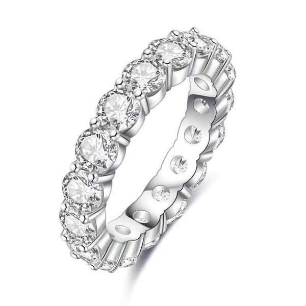 

wedding rings cluster gra certified 5mm 925 silver iced out hip hop tennis ring moissanite cuban link ring, Slivery;golden