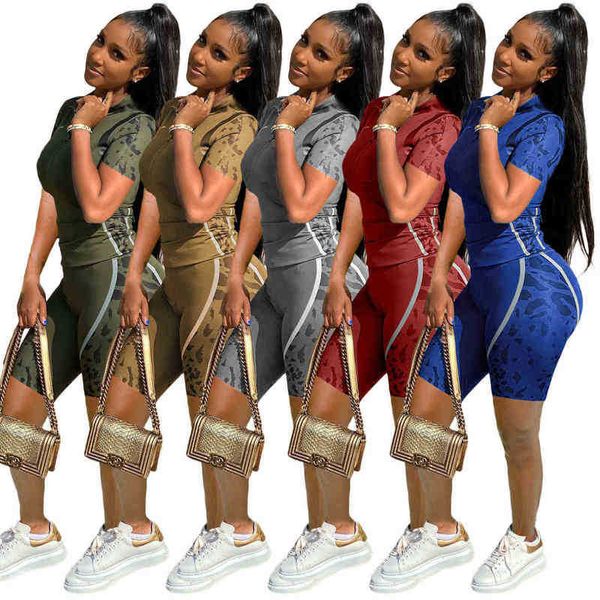 

trend 2023 women tracksuits camouflage zipper sports suit 2 two piece set tie dye t shirt designer shorts outfits casual jogging suits outfi, Gray