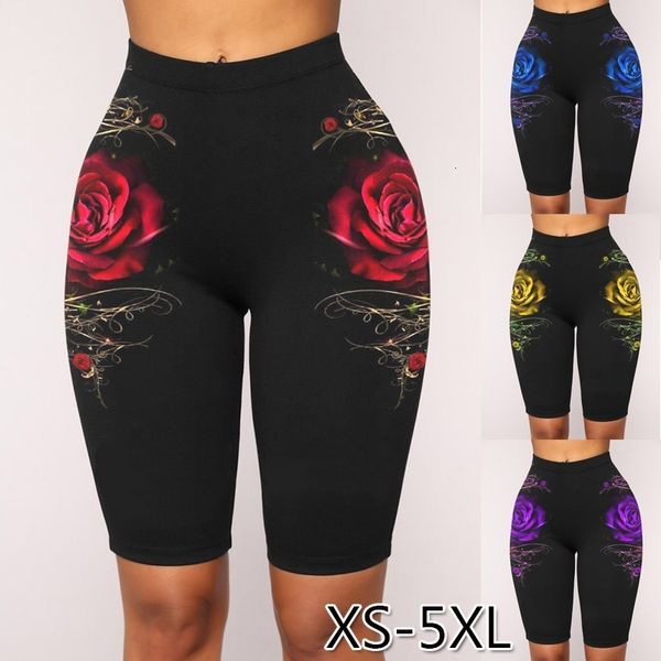 

women's shorts summer fashion women tight high waist stretch slim knee length casual leggings 230424, White;black