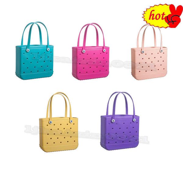 

2023 woman designer eva bogg bag fashiontote large shopping basket bags lady h195i storage washable beach silicone bog bag purse eco jelly c
