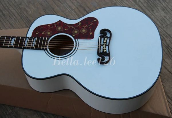 

custom oem handmade white color 38'' acoustic guitar