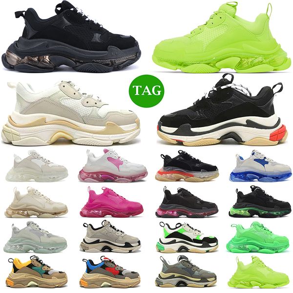 

ale triple s men women casual shoes platform sneakers black white beige dark red grey blue green mens trainer outdoor jogging walking
