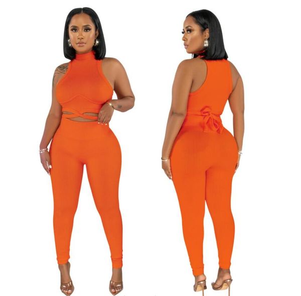 

women's activewear 2023 summer fashion solid color sleeveless short slim fit pants casual sports yoga women's two piece set