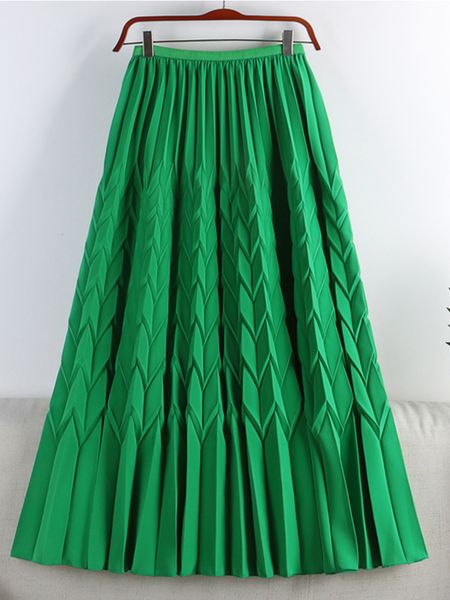 

skirts tigena fashionable pleated long skirt women summer casual solid all-match a line high waist maxi skirt female green 230425, Black