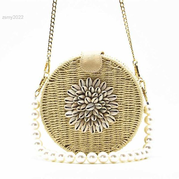 

totes shell round cake straw bag for women hand woven purses and handbag bohemian beach bag luxury pearl crossbody bag luxury satchel
