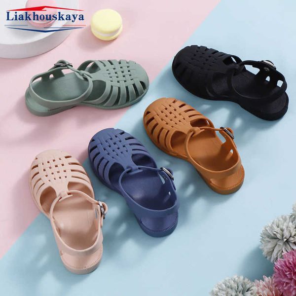 

sandals sandals size 22-35 kids shoes summer beach children sandals baby girls toddler soft non-slip candy jelly shoes boys casual roman sli, Black;red