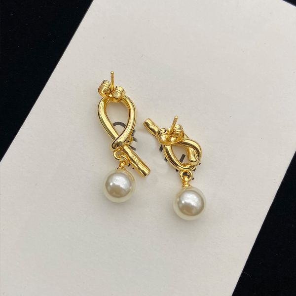 

18k gold plated designer pearl earrings branded crystal studs women's wedding party jewellery non-fading non-allergenic, Golden;silver