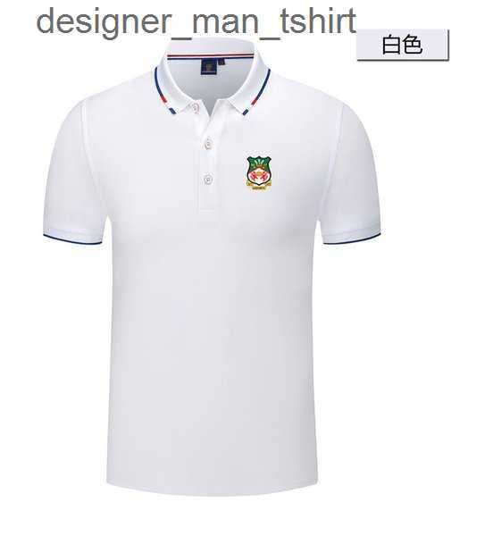 

men's polos wrexham football club men's and women's polo shirt silk brocade short sleeve sports lapel t-shirt can be customiz, White;black