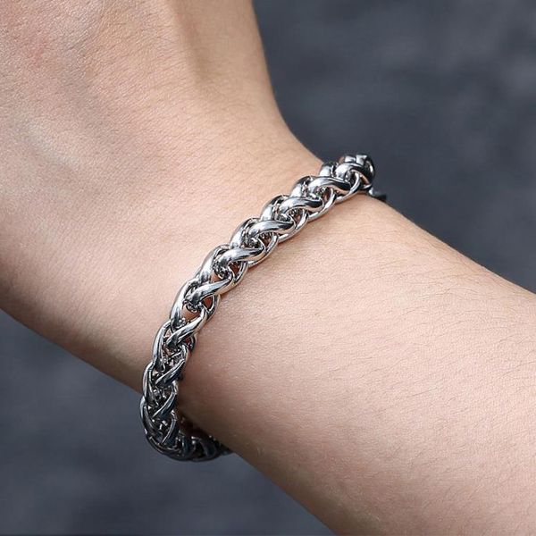 

10pcs titanium steel keel chain korean version men's bracelet, Black