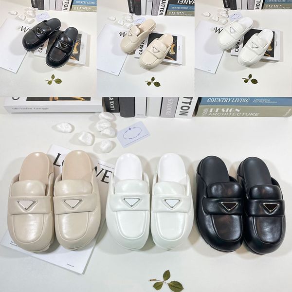 

women mules soft lining leather sandals slippers mule slides white womens lady scuffs indoors outdoor fashions sandal, Black