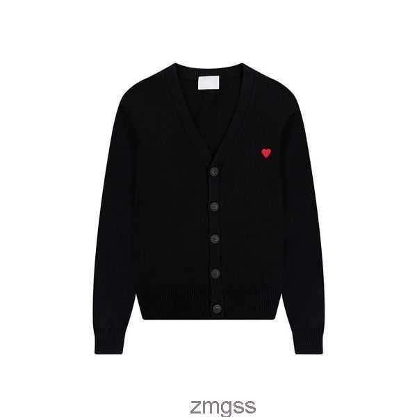 

paris designer men's sweater amis fashionable de coeur macaron love jacquard cardigan sweater for men and women l5uk, Black