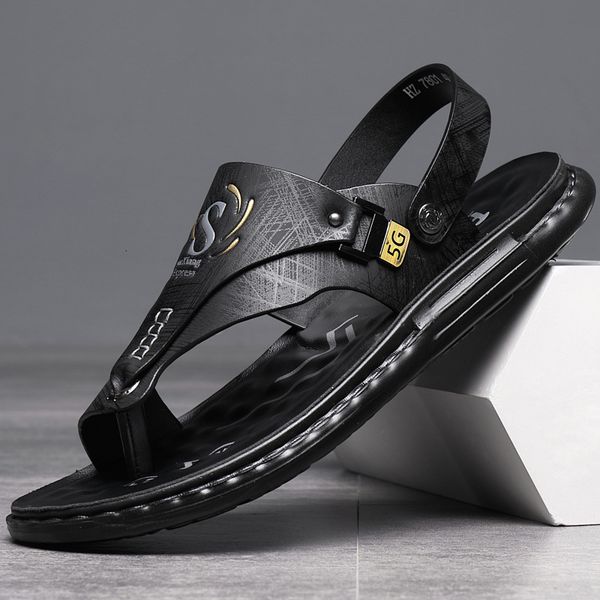 

sandals men sandals summer cushion beach holiday sandals male casual sport sandalias outdoor retro comforty light sandals men 230426, Black