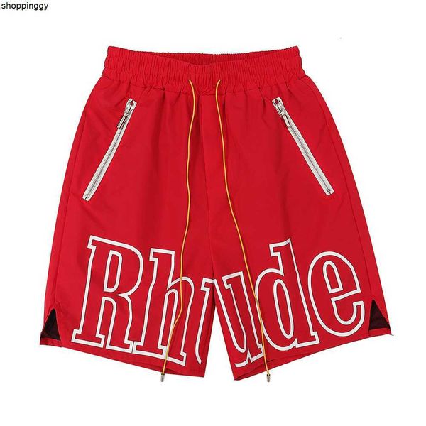 

shorts summer swim rhude s letter casual sports beach zip multi-color drawstring mustard mid waist s-xl sizes lpm, White;black