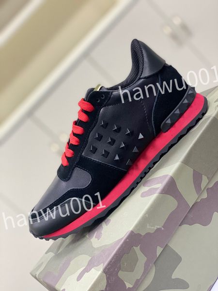 

new luxurys platform mens casual shoes women travel leather lace-uptrainers sneaker cowhide fashion woman shoe flat lady sneakers, Black