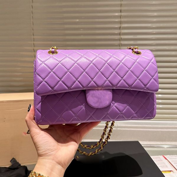 

womens classic double flap lambskin cf bags gold metal hardware matelasse chain crossbody shoulder handbags multi pochette purse 8 colors sa