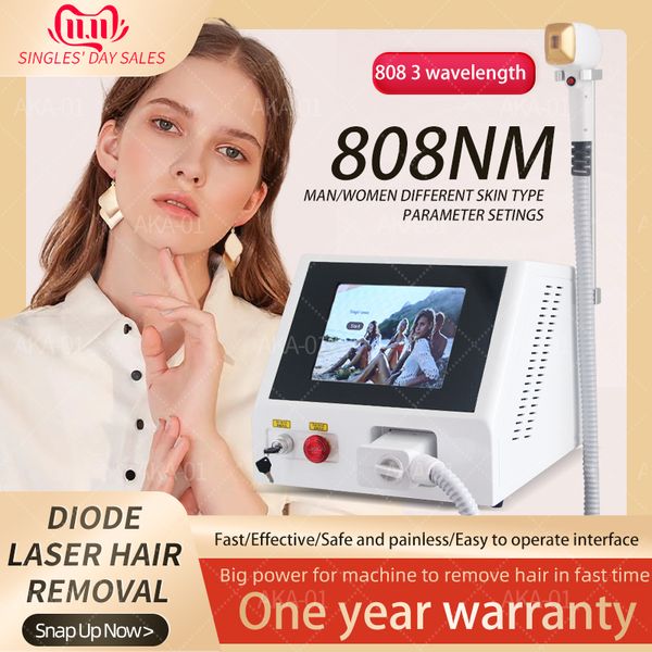 

808nm 755nm 1064nm 3 wavelength diode laser machine hair removal 40 million s with ce suitable for any skin, Black