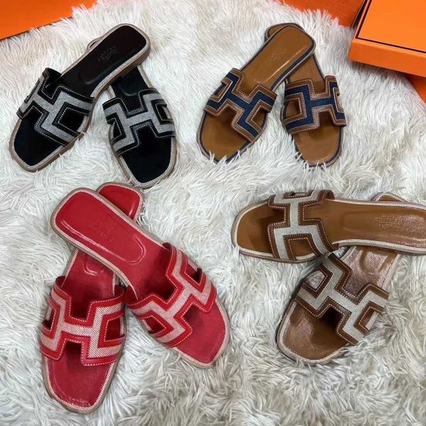 

designer oran sandals luxurys slides 2023 slippers genuine leather flat outerwear womens casual beach versatile s5zi