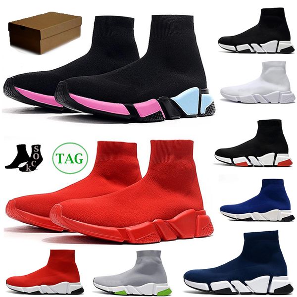 

2023 speeds 2.0 1.0 casual shoes platform sneaker men women designer black white blue light ruby graffiti vintage beige tripler paris socks