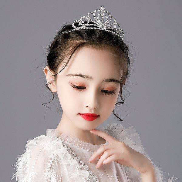 

children's headwear jewelry children's princess crown hair band heart shaped hair clip accessories, White;red