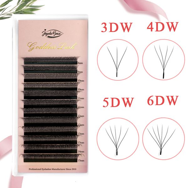 

makeup tools goddess 3d4d5d w shape lashes 4d premade fan lash extensions 007 cd curl natural soft idividual lashes 230425