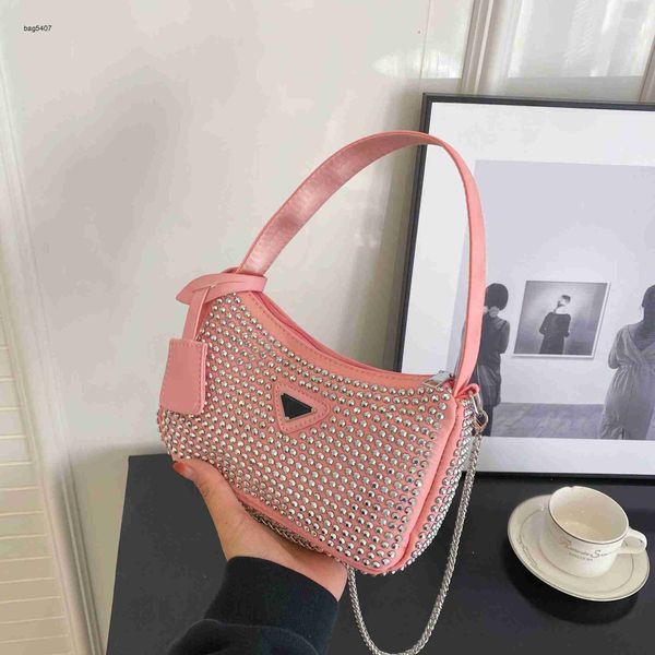 

new fashion bag 65% manufacturers direct retail wholesaleforeign style inlaid portable for women's spring/summer shoulder texture chain