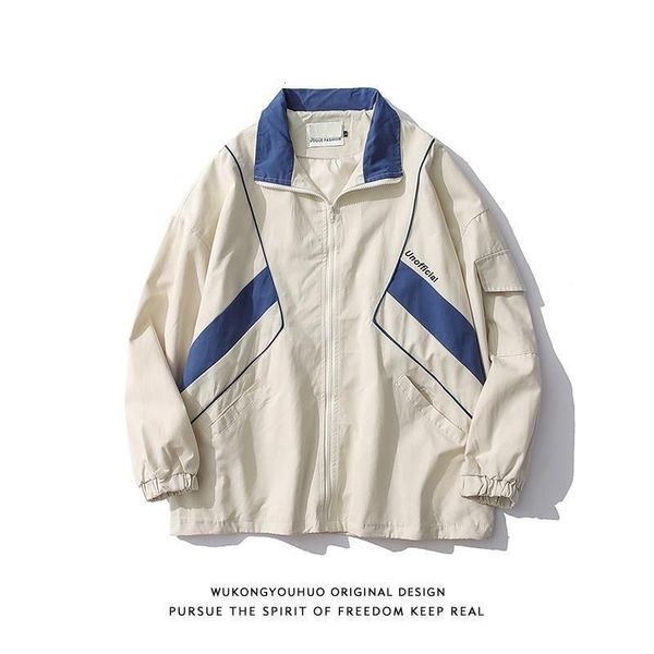

men's jackets jaket taktis retro amerika mantel hip hop preppy seragam bisbol olahraga kasual longgar jalan tinggi cocok warna jepang p, Black;brown
