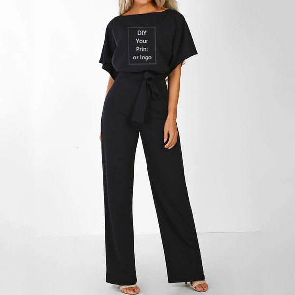 

women's jumpsuits rompers diy your like po or jumpsuit women overalls elegant long female jumpsuits rompers lace up overall for size s-, Black;white