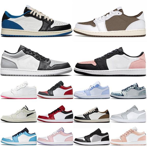 

ell 5a-jumpman 1s low sport basketball shoes for women mens reverse black toe mighty cactus jack bleached coral edge