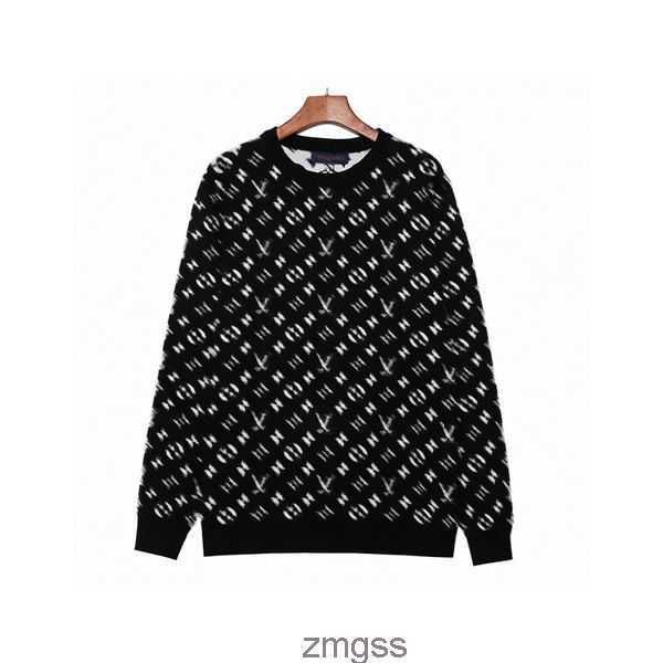 

men's fashion mens casual round sweaters long sleeve sweater men women letter printing sweaters mqkz, Black