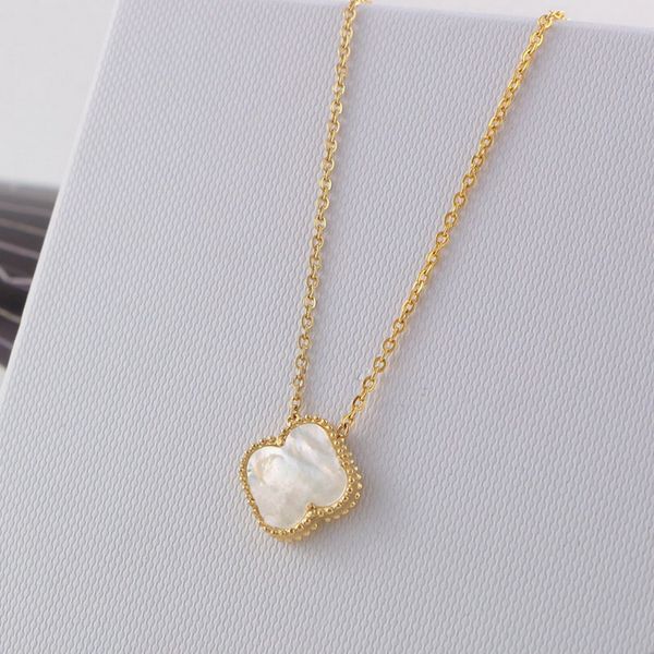

flowers chokers designer pendant necklaces van clover brand trends woman fashion jewelry women gold necklace cjeweler four leaf fgu, Silver