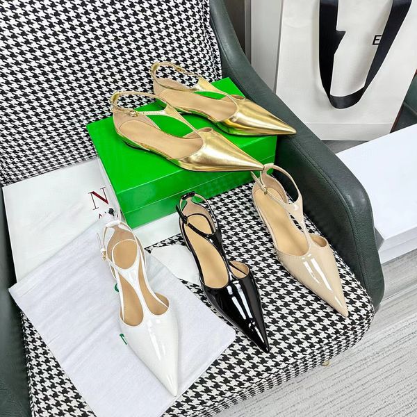

designer rocket sandal summer classic woman ballet pointy flats shoes cowhide derma luxury retro chic ins sandal size35-41, Black