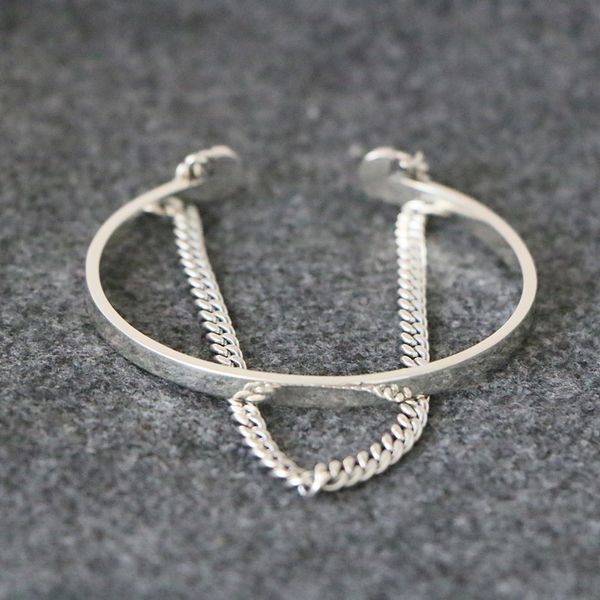 

s925 sterling silver bracelet creative smooth chain couple fashion classic network red temperament creative personality simple jewelry, Black