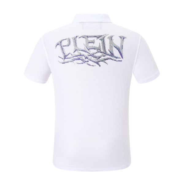 

mens polo shirt ss baroque skull summer 100% cotton polo shirts men chest skull breathable plus size clothes 84607, White;black