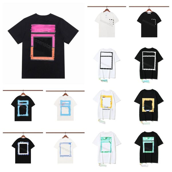 

2023 mens womens designers t shirts loose tees summer man s casual crew neck graffiti printing shirt luxurys clothing polos offsshorts slee, White;black