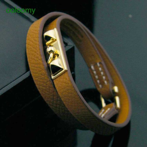 

hemres designer bracelet jewelry cross pattern double loop small rivet narrow gold buckle silver bracelet q12a, Black