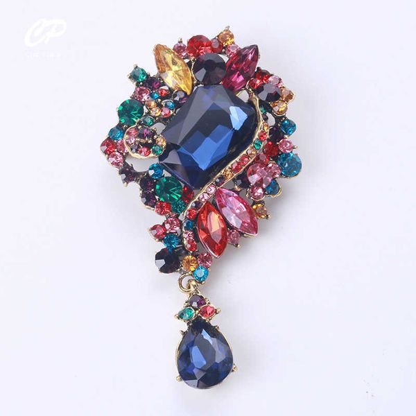 

pins brooches versatile rhinestone brooch anti-fading pin multi-color fixed clothing headband large crystal drop corsage dress accessories w, Gray