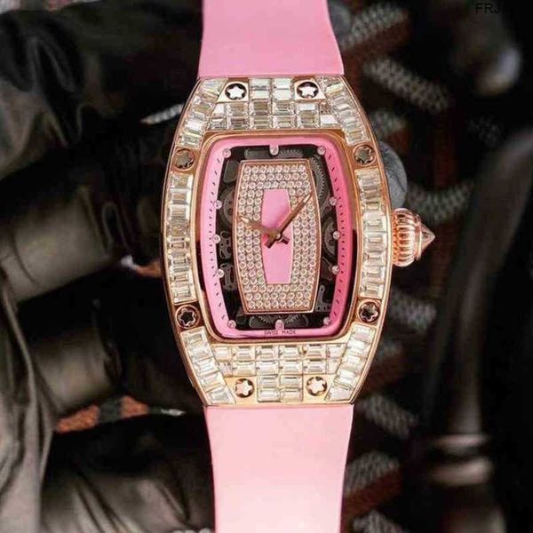 

milles watch richads mile wine barrel leisure business richa watches 0701 automatic mechanical mei gold diamond tape female frj, Slivery;golden