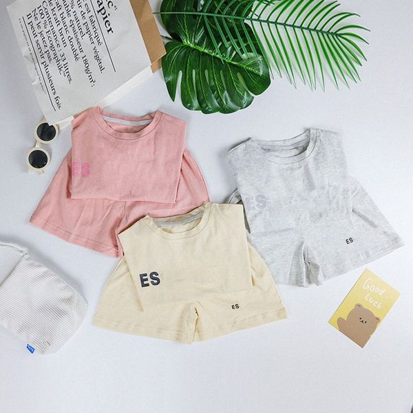 

kids ess baby clothes sets children designer youth boys girls clothing summer sports t-shirt baby suits size 80-130 z0ml#, White