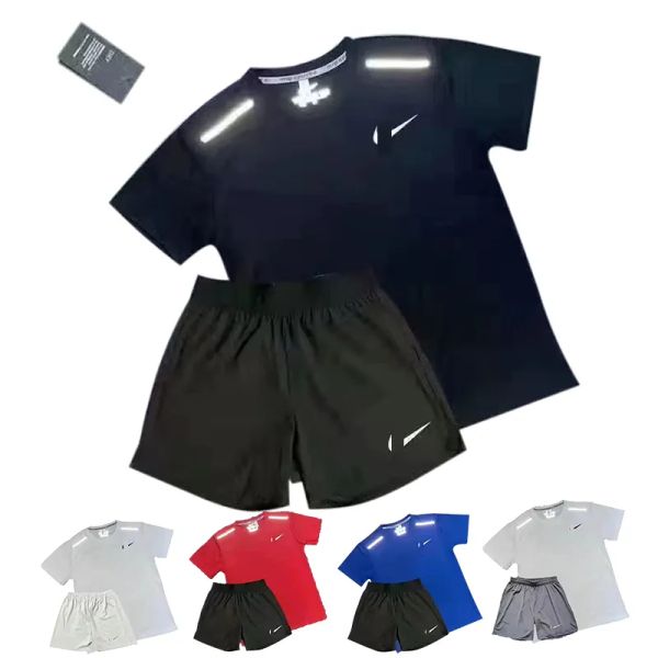 

thick mens tracksuit summer quick drying set t shirt trapstar sports student training track and field men running basketball sportswear asia, Gray