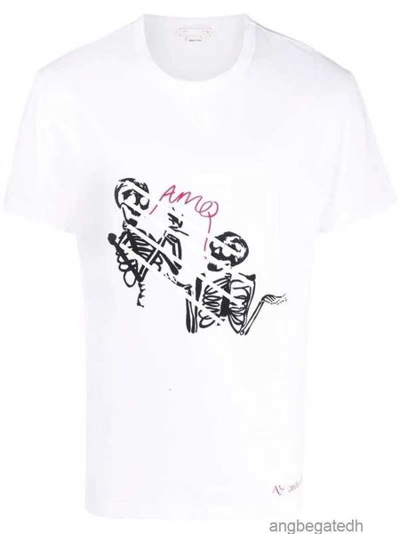 

2023 new mens t shirts letter print t shirts luxury man and women shirt fashion designer summer mcqueeness short sleevepdex, White;black
