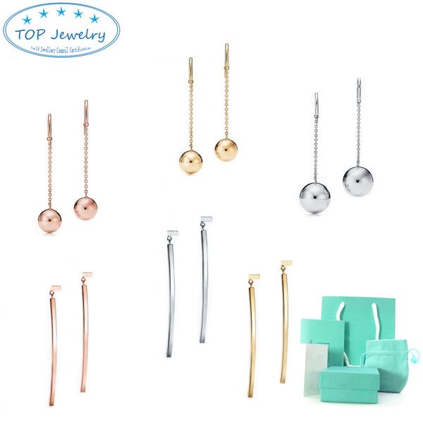 

initial designers luxury pendant tiffan stud earrings original fashion brand jewelry earrings for women with gift box, Silver