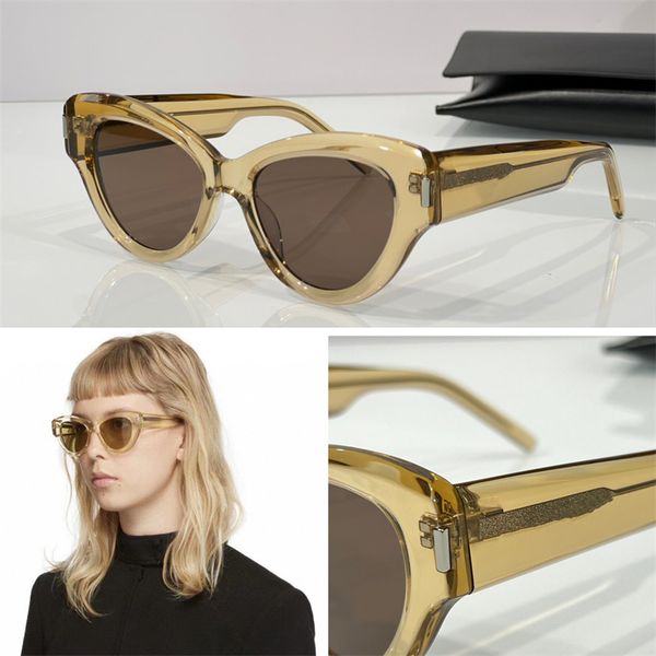 

desiner sunglasses for women summer uv 400 style anti-ultraviolet sl506 retro cat eye plate full frame fashion eyeglasses with case, White;black