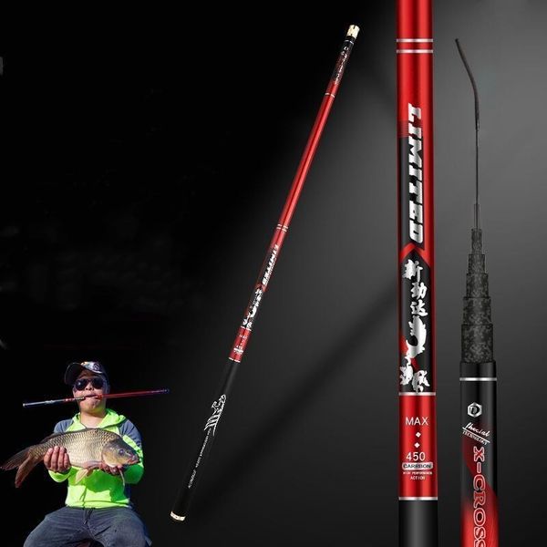 

boat fishing rods ultralight carbon fiber telescopic rod 27m36m45m54m672m8m9m10m super hard stream pole 230426