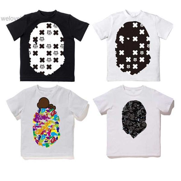 

kids designer clothes baby t-shirts boys toddler ape girls fashion hip hop camo street casual summer kid infants t shirts youth childrens t, Blue