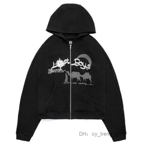

men's hoodies & sweatshirts y2k hip hop full zip up rhinestone men gothic streetwear long sleeve oversized anime sweatshirt t221008 11, Black