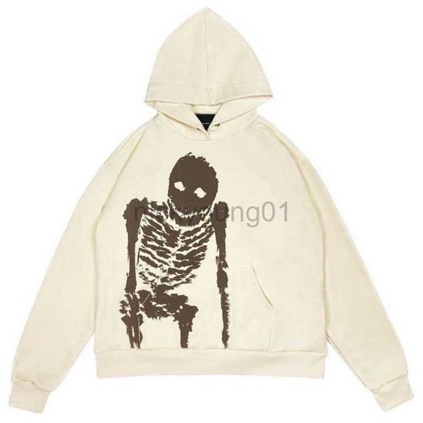 

men's hoodies sweatshirts y2k oversized hoodie loose skull print harajuku casual women men clothing punk hip hop personality sweatshirt, Black